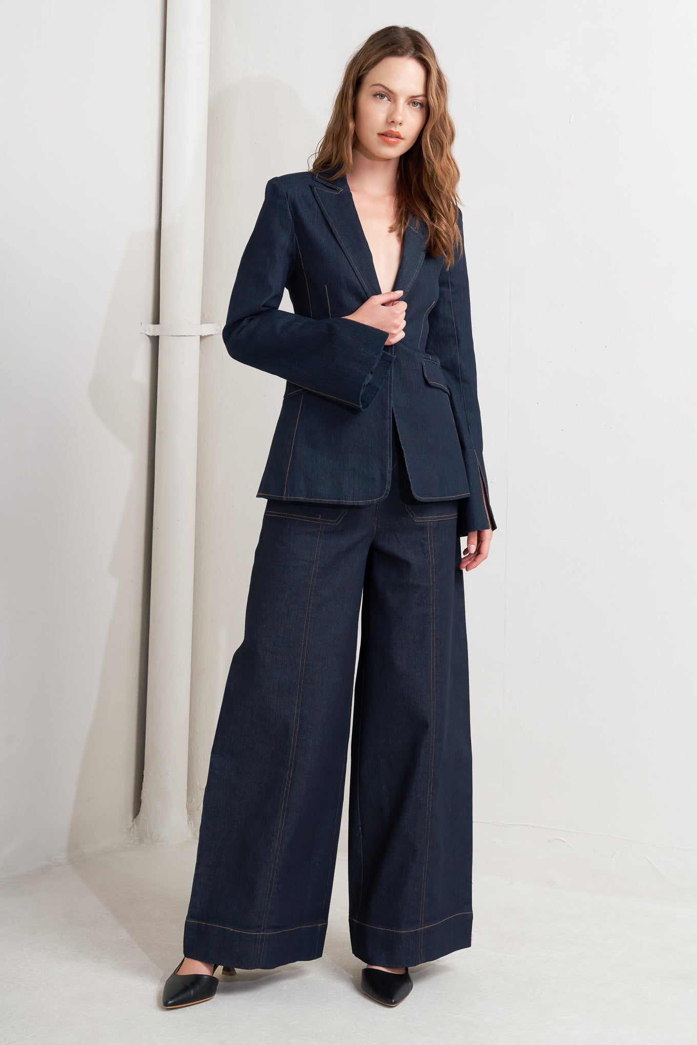 URBAN PANEL DENIM BLAZER Flying Tomato